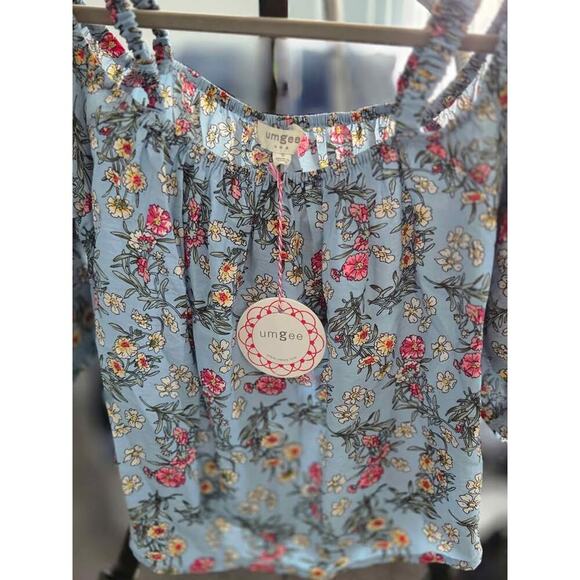 Umgee USA Blue Floral Off-Shoulder Top – Size S (NWT) - Picture 3 of 4